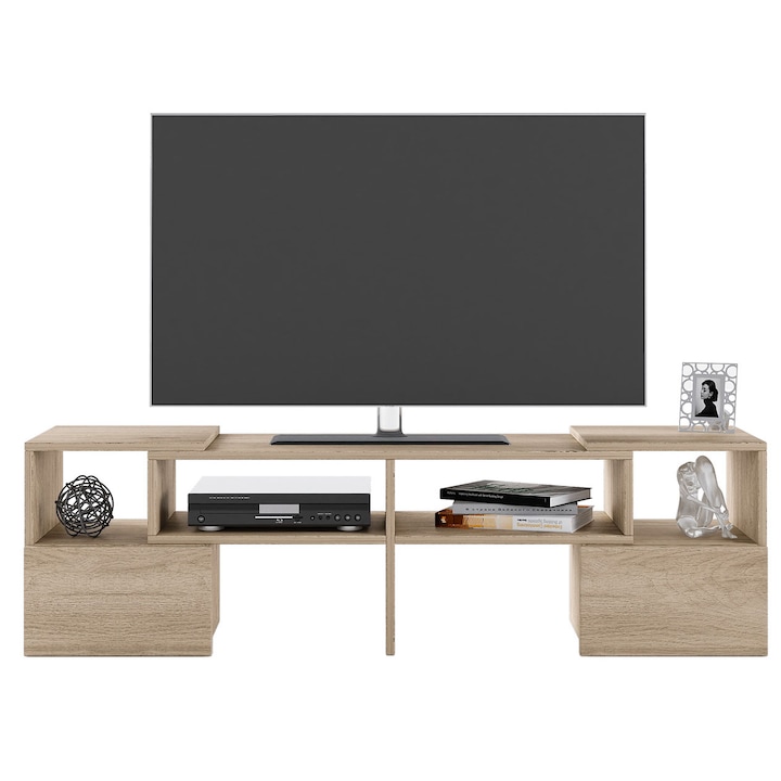 Comoda TV Irim Liam, reglabila la capete, 141x33x39 cm, culoare Sonoma