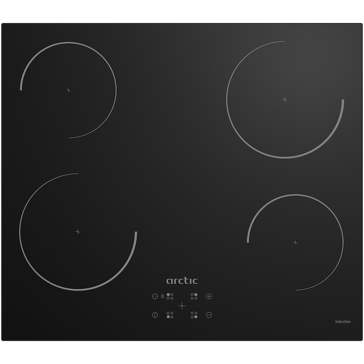 Plita incorporabila Arctic ARSI6440MTB, Inductie, 4 zone de gatit, Touch control, 58 cm, Negru