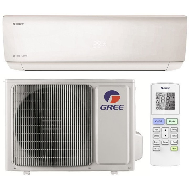 Aer conditionat Gree Bora A4 Silver MODEL 2026 GWH09AAAXB-K6DNA4C, 9000 BTU, A++/A+, Wi-Fi, Inverter, Cold Plasma, Auto Clean, I Feel + Kit instalare inclus
