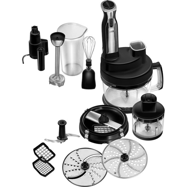 Robot de bucatarie MPM MRK-17, 800W, functie TURBO, taiere, amestecare, feliere, negru