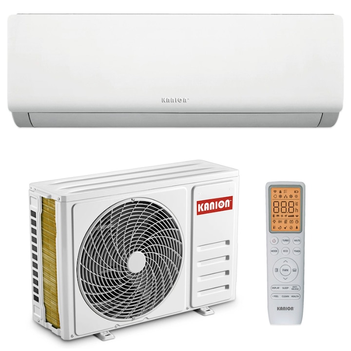 Aparat de aer conditionat Kanion Premium 2026, 24000 BTU, Clasa A++/A+, Wi-Fi, Inverter, Golden Fin, 4D
