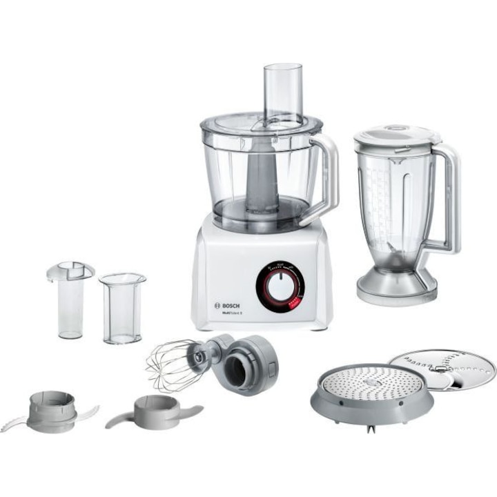 Robot de bucatarie BOSCH MultiTalent 8 MC812W501, 1000W, Bol 3.9L, Blender 1.5L, Smart Tool Detection