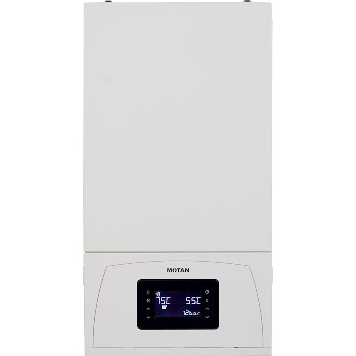 Centrala termica in condensare Motan Condens 100 C38GC25-PV1, 25 kw, schimbator principal inox, schimbator secundar supradimensionat, raport de modulare 1:10, grup hidraulic din composit, fara kit de evacuare