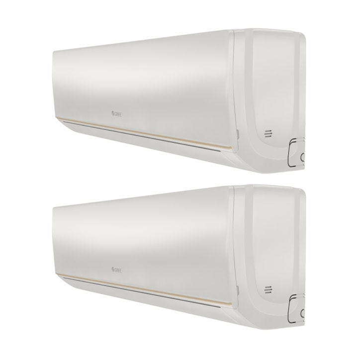 Sistem aer conditionat Gree pentru 2 incaperi, multisplit, unitate exterioara de 18000 btu, unitati interioare 9000 + 9000 btu model Bora A5, WiFi inclus, clasa A++/A+, Inverter cu dispozitiv de fixare VibraZerro pentru unitatea exterioara