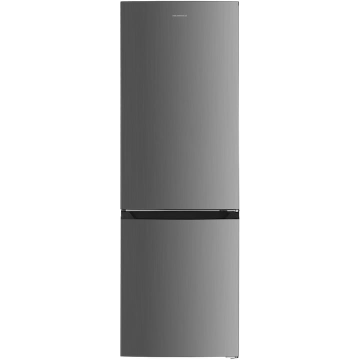 Combina frigorifica Heinner HCNF-HM293XE++, 293 l, No Frost, Clasa E, Iluminare LED, Control electronic, H 185 cm, Inox