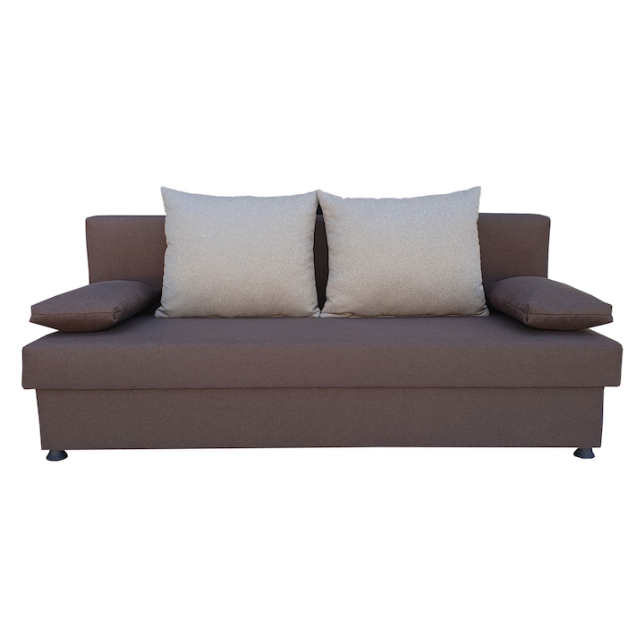 Canapea extensibila Neo,3locuri, lada depozitare,190x 80 x 76 cm, maro