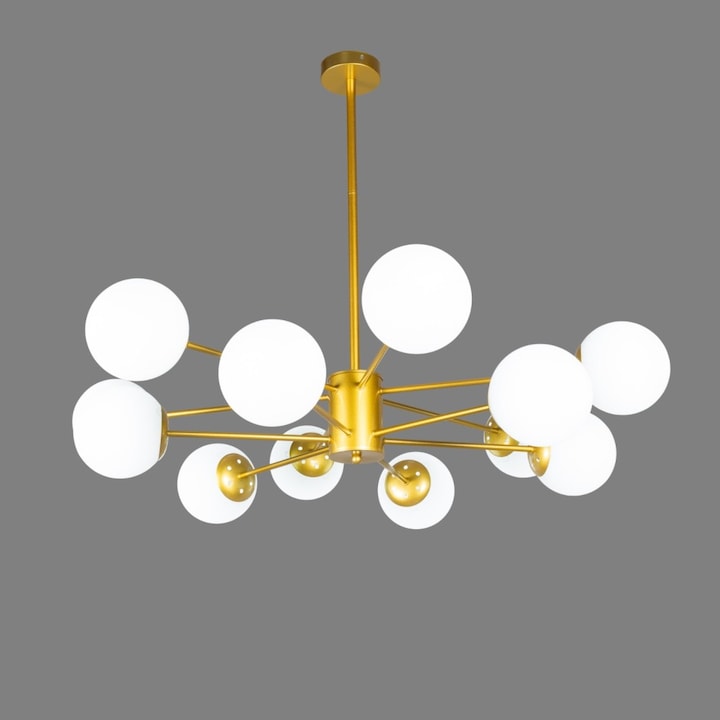 Lustra Deligh Cosmo Gold 12 brate, metal/sticla, 900x680mm, E27