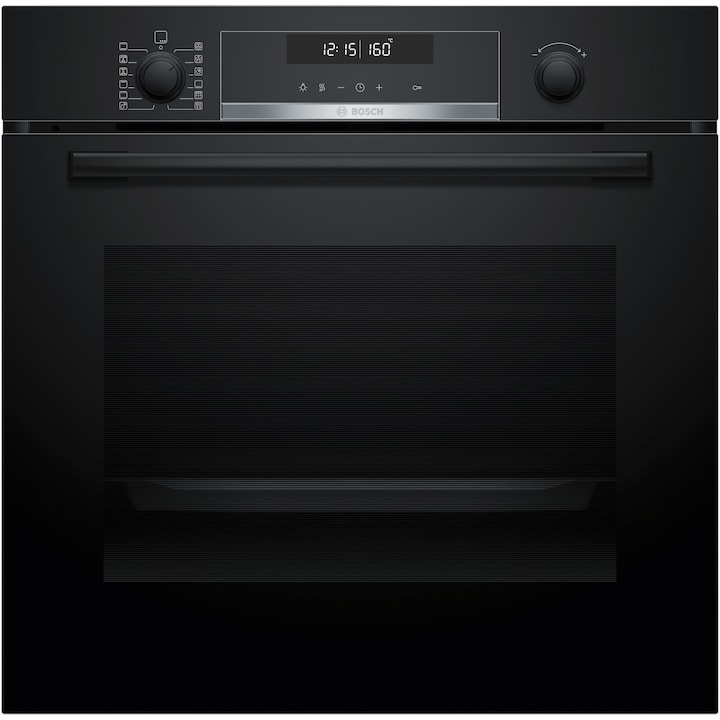 Cuptor incorporabil Bosch HBG578EB3, 71 L, Electric, Multifunctional, Grill, Soft close, Air Fry, 10 functii, AutoPilot30, Suport telescopic, 3D Hotair, Autocuratare pirolitica + hidrolitica, Clasa A+, Negru