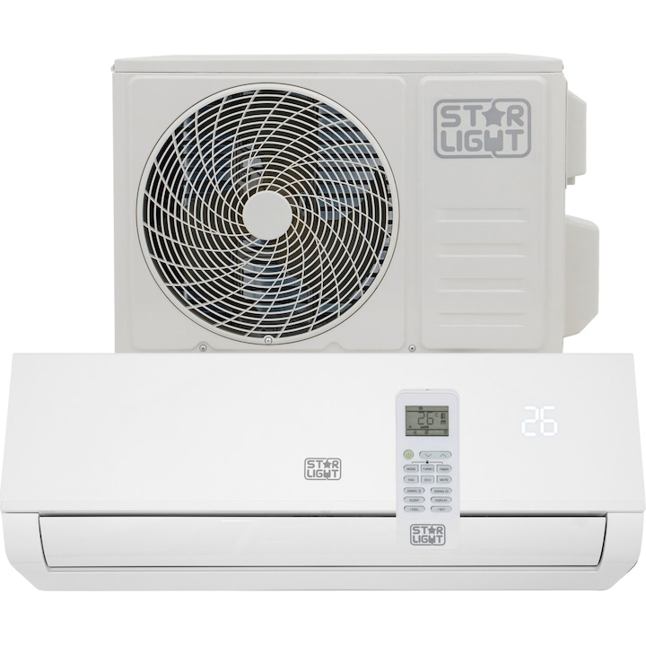 Aparat de aer conditionat Star-Light ACT-09XPWF, AI control, Control WiFi, 9000 BTU, Clasa A++, Functie incalzire, I Feel, Alb