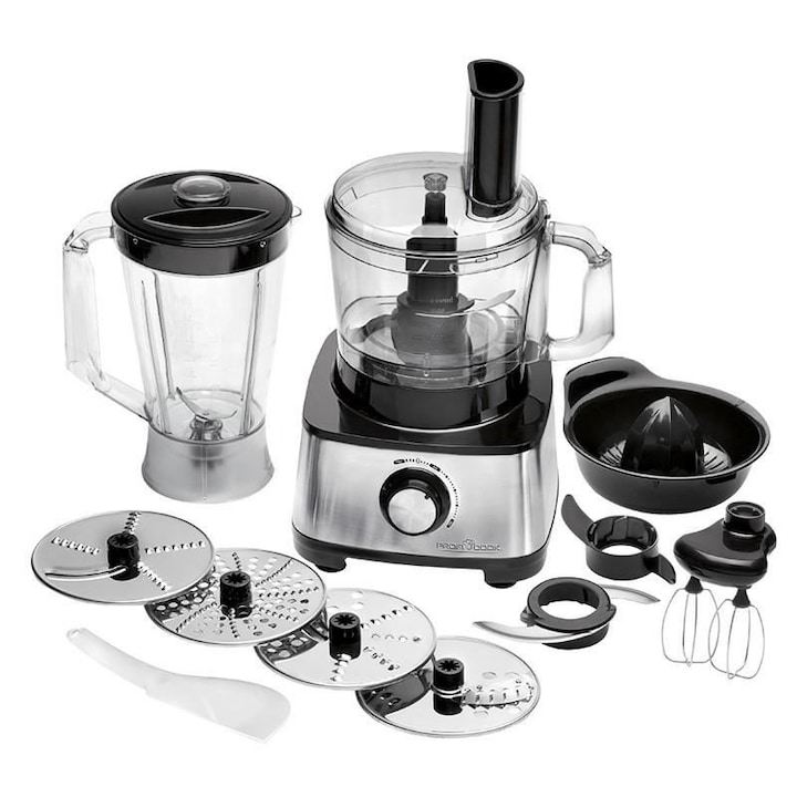 Robot de bucatarie Proficook KM 1063, 1200 W, bol 1.75 l, Negru/Inox
