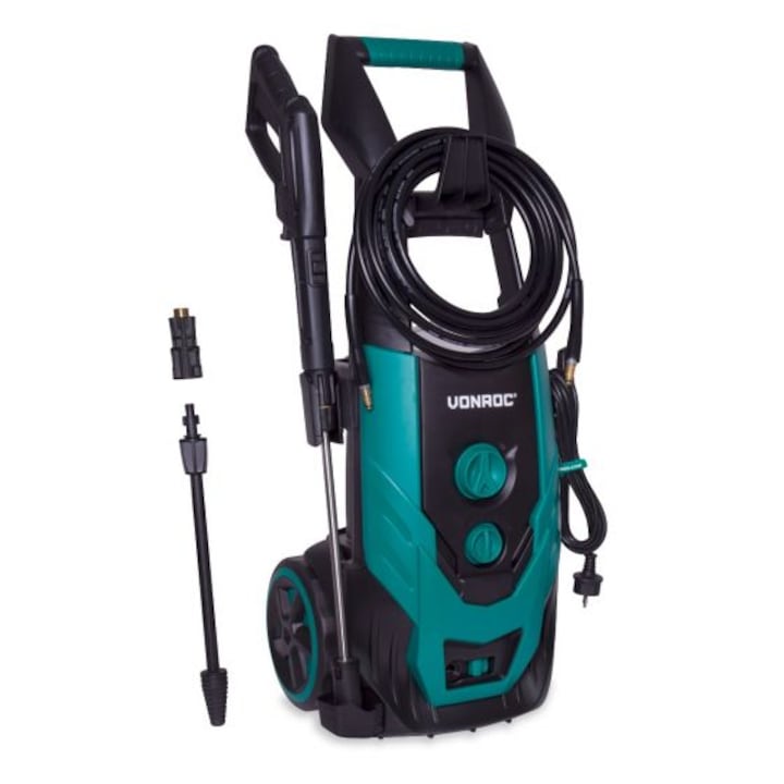 Aparat de spalat cu presiune VONROC, PW506AC, presiune 170 bar, debit maxim 450 l/h, putere 2200W, cu rezervor detergent, pompa din aluminiu, cablu 5m, accesorii incluse