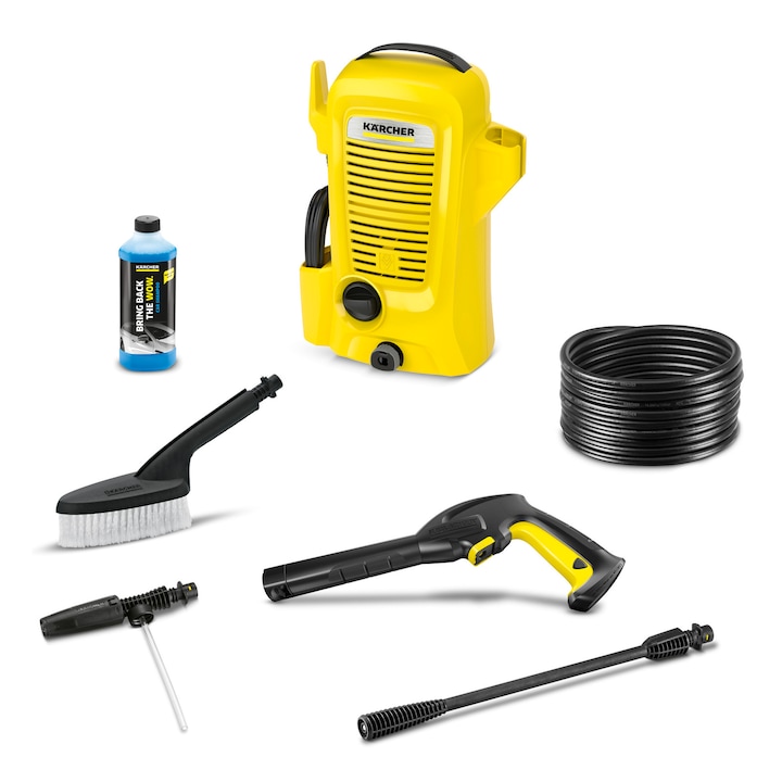 Aparat de spalat cu presiune Karcher K 2 Universal Edition Car*EU, 1400 W, 220-240 V, 110/11 presiune (bar/MPa), 360 l/h debit apa, 40°C temperatura maxima, accesorii incluse