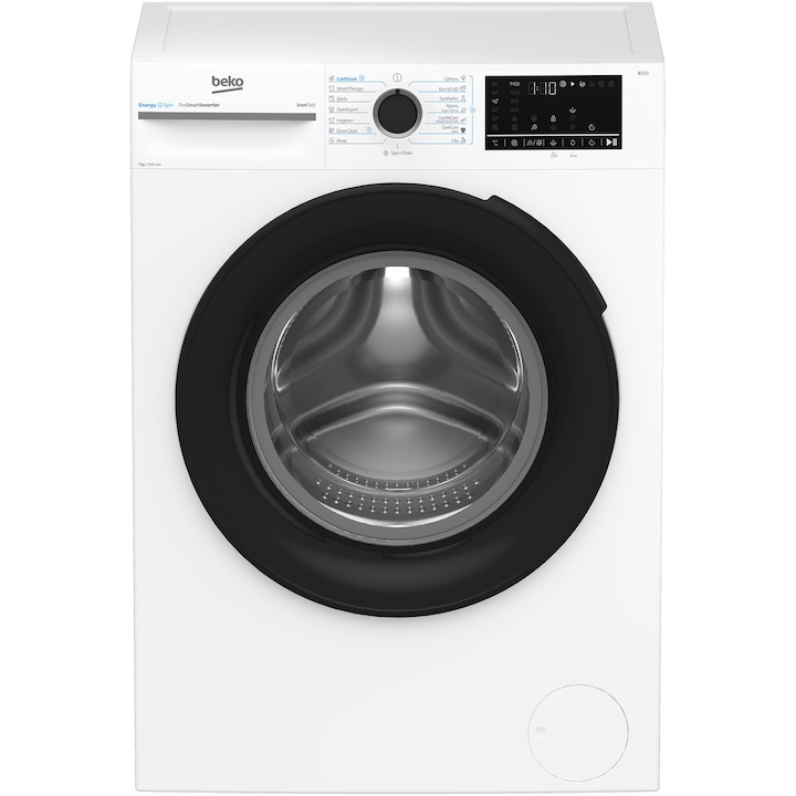 Masina de spalat rufe Beko BM3WFSU47415WB, 7 kg, 1400 rpm, Clasa A, Motor ProSmart Inverter, SteamCure, AddXtra, EnergySpin, Coldwash, Alb