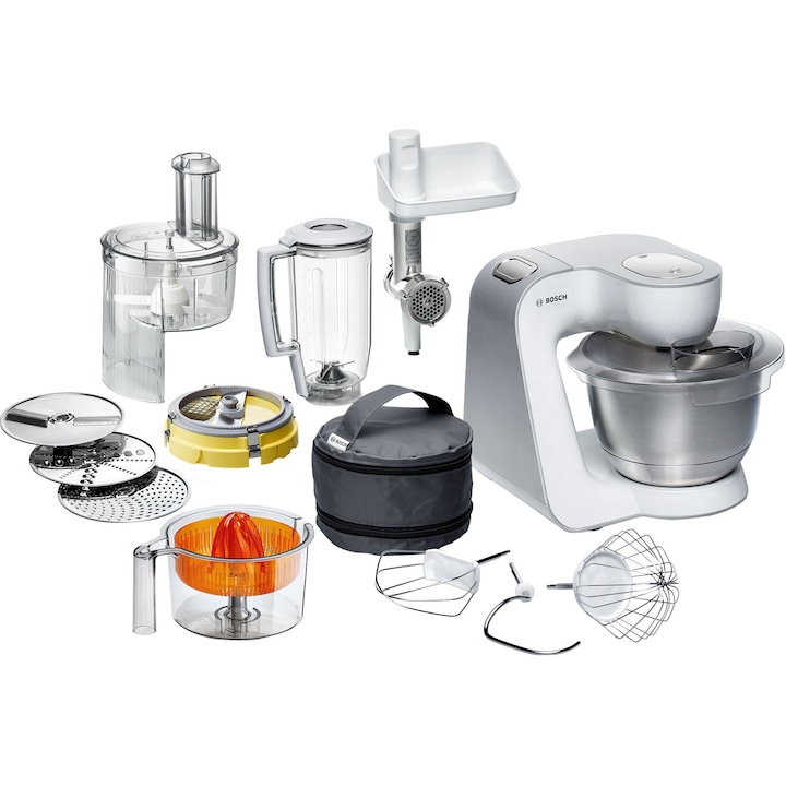 Robot de bucatarie Bosch MUM54251, 900 W, bol 3.9 l, blender 1.25 l, 7 viteze, Alb