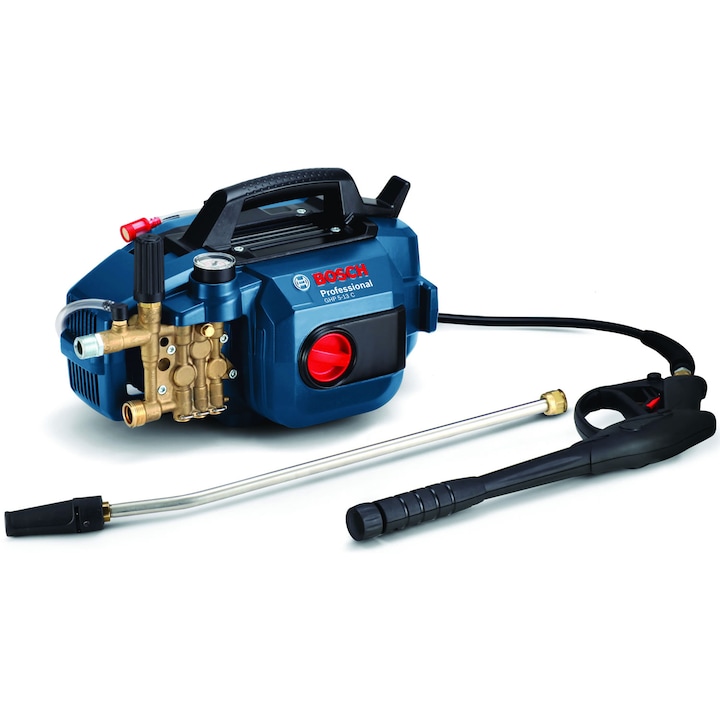 Aparat de spalat cu presiune Bosch Professional GHO 5-13 C, 2300 W, 140 bar presiune maxima, 520 l/h debit maxim, 50 °C temperatura maxima, 8 m lungime furtun