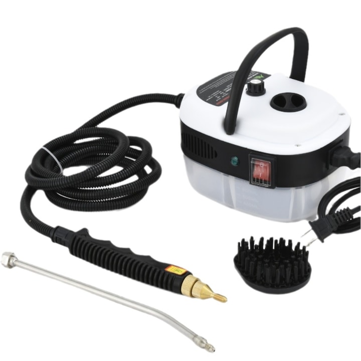 Masina multifunctionala de curatat cu presiune ridicata si temperatura ridicata, aparat de aer conditionat/bucatarie/capota/baie, compacta si portabila, indeparteaza petele, reglare cu cinci viteze, capacitate mare, robusta si durabila, culoare alba