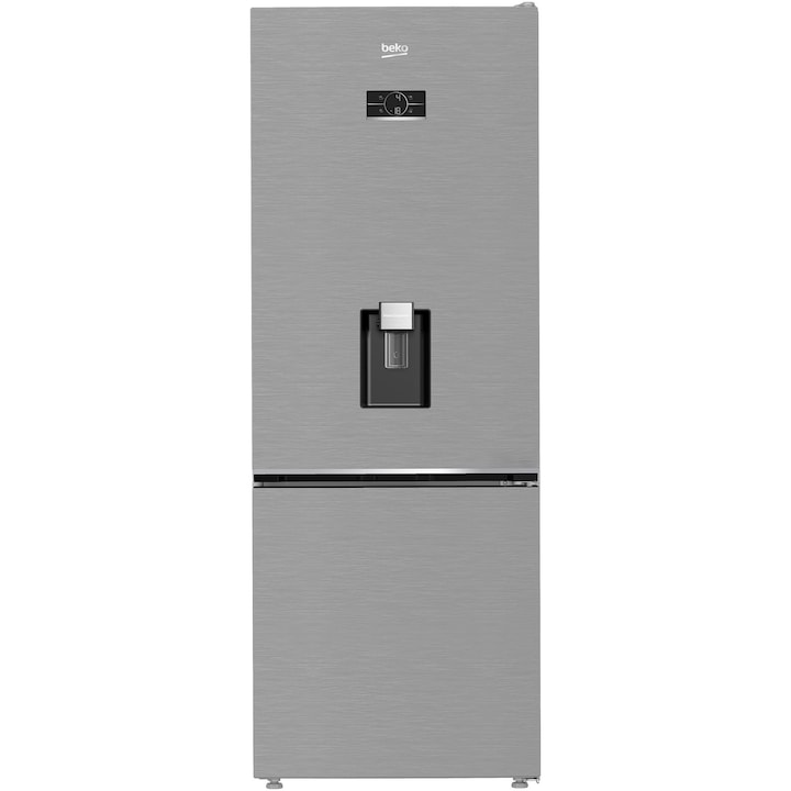 Combina frigorifica Beko B3RCNE564HDXB1, 490 l, Clasa E, AeroFLow, HarvestFresh, Dozator apa, H 192 cm, Argintiu