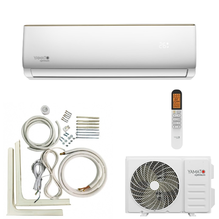 Aparat de aer conditionat Yamato Optimum YW12T2n 12000 BTU, model 2025, inverter, WIFI, alb + kit complet montaj 3m