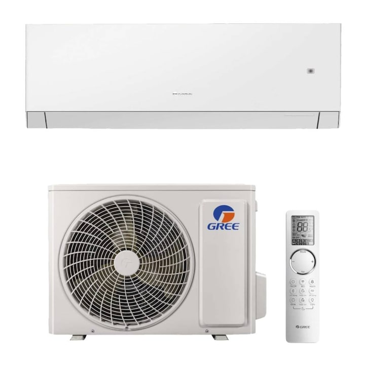 Aparat de aer conditionat Gree Clivia R32 Inverter GWH24AUDXF-K6DNA1A 24000 BTU, G-AI, control inteligent al umiditatii, functie pentru uscarea hainelor, generator ioni Cold Plasma+