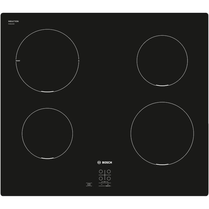 Plita incorporabila Bosch PUG611AA5E, Inductie, 4 zone de gatit, PowerBoost, TouchSelect, 60 cm, Negru
