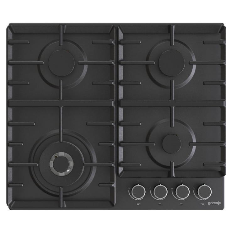 Plita electrica, Gorenje, GW642AB, 60 cm, 4 zone de gatit, 8150W, Negru