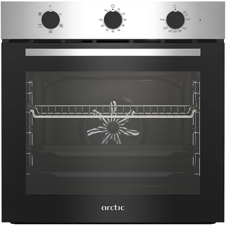 Cuptor incorporabil Arctic ARVIF1110XD, Electric, Grill, 70 l, 4 functii, Autocuratare Aqua Drop, Timer, Clasa A, Inox