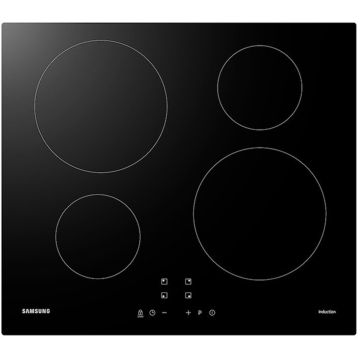 Plita incorporabila Samsung NZ64M3NM1BB/OL, Inductie, 4 zone de gatit, Control tactil, Power Boost, Indicator caldura reziduala, 60 cm, Negru