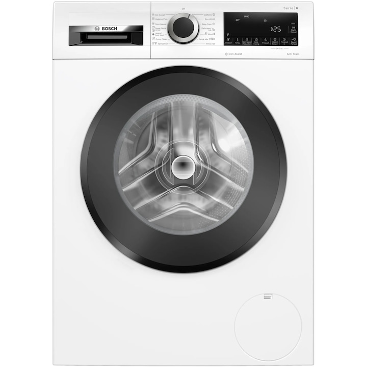 Masina de spalat rufe Bosch WGG244Z5BY, 9 kg, 1400 rpm, Clasa A, Motor EcoSilence Drive, Functie reincarcare, Iron assist, 60 cm, Alb