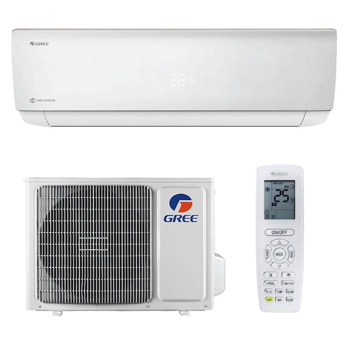 Aer conditionat Bora A4 12000BTU, Inverter, Control Wi-Fi, Racire/Incalzire, Afisaj LED, Kit de instalare inclus, Silver