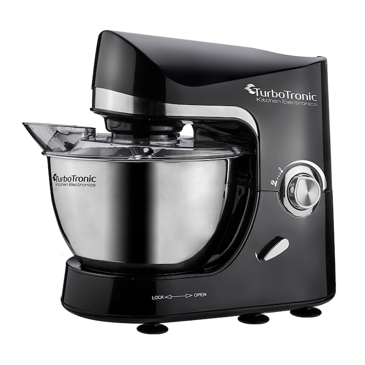 Robot bucatarie 3in1 TurboTronic ProMixPlus,2000W, 5 litri, 10 trepte de viteza + Pulse, Accesorii, Negru