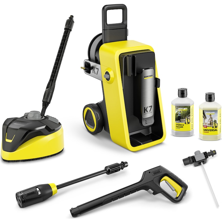 Aparat de spalat cu presiune Karcher K 7 Comfort Premium Home *EU, putere 3000 W, presiune 180 bar, debit 600 l/h, pistol G180Q COMFORT!Hold, lance 4-in-1 Multi Jet, furtun 10 m, dispozitiv T 7, detergent piatra/fatade + detergent universal