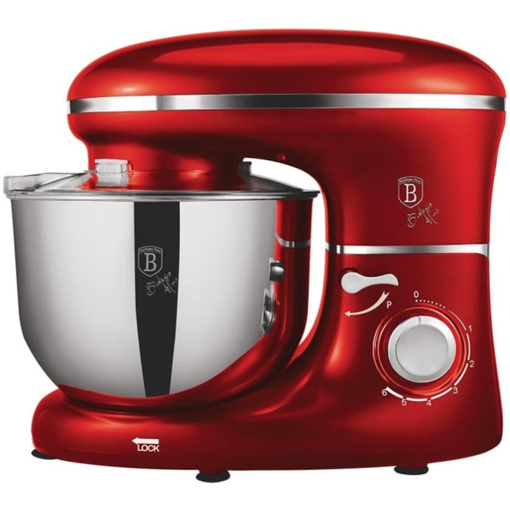 Robot de bucatarie, Berlinger Haus, 6 l, 6 viteze, Rosu/Argintiu