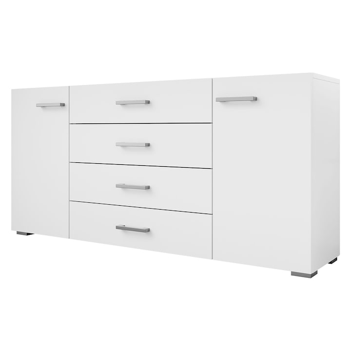 Comoda living Toteri 2D4SZ, MIRJAN24, alb, 156x35x74 cm