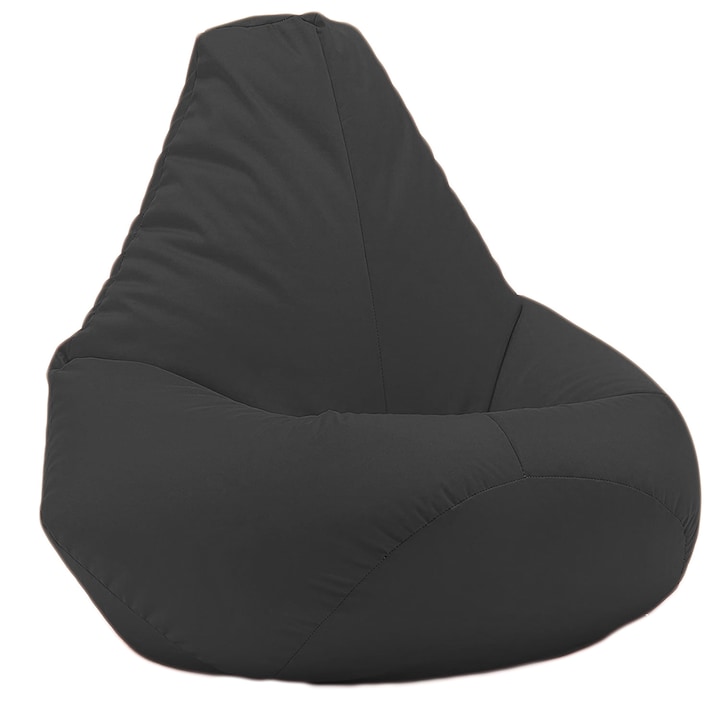 Fotoliu puf bean bag tip para Lazyboy ECO, cu maner, material impermeabil, husa detasabila, marime XL, culoare negru
