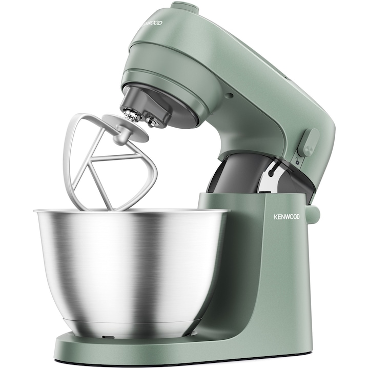 Robot de bucatarie Kenwood Go KZM35.000GR, 800W, vas inox 4L, carcasa metalica, 6 trepte viteza + Turbo, 3 accesorii patiserie, lingura masurare, verde