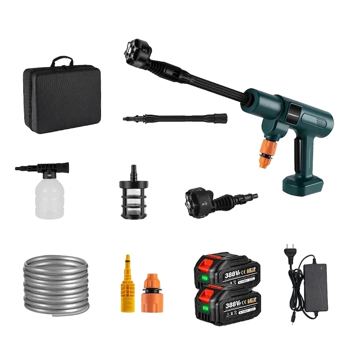 Aparat de spalat cu presiune electric, 3500W, 200Bar, 2 baterii, fara fir