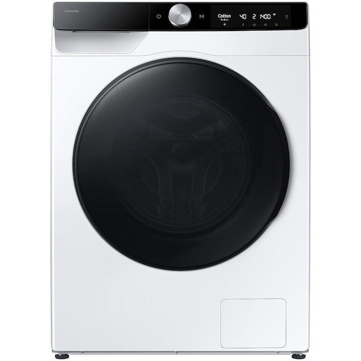Masina de spalat rufe cu uscator Samsung WD90DG6B85BKU4, Spalare 9 kg, Uscare 6 kg, 1400 RPM, Clasa D, AI Wash, Auto Dispense, AI Ecobubble, AI Control, Super speed 39 min, WiFi, Alb