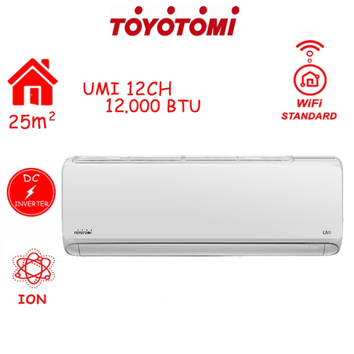 Aparat de aer conditionat Toyotomi-Japan UTN/UTG 12000BTU Wi-Fi, Clasa A+++/A+++, Active Carbon, Filtru HEPA, functie sterilizare, filtru antivirus, Self Clean la 56 grade C, autocuratare, alb