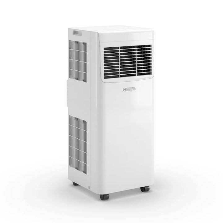 Aparat de aer conditionat portabil Olimpia Splendid, Dolceclima Compact 8 SW, 8.000 BTU, consum redus, clasa energetica A, racire, dezumidificare si ventilatie, functie auto-restart, functie Sleep, functie Follow Me, filtru anti-praf, timer 24h, alb
