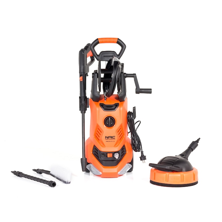 Aparat de spalat cu presiune, Nac, Aluminiu, 2200 W, Negru/Portocaliu