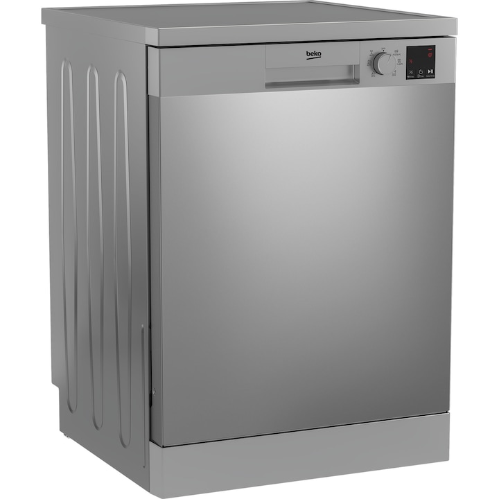 Masina de spalat vase Beko DVN06430X, 14 seturi, 6 programe, Clasa D, Automatic Door Opening, AutoGlassShield, 60 cm, Inox antiamprenta