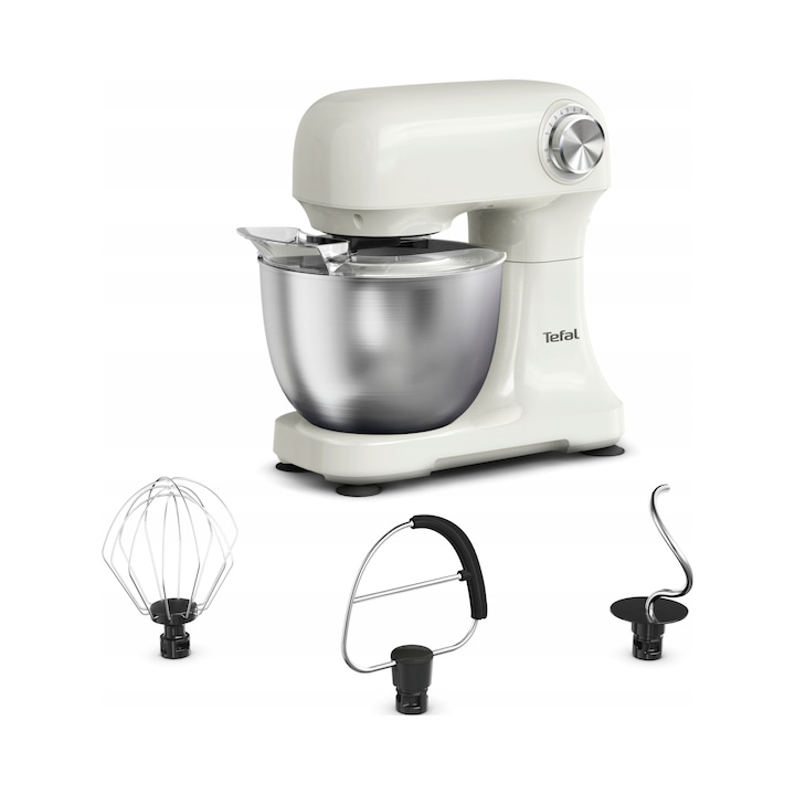 Robot de bucatarie planetar Tefal QB140AF0, 500 W, 3,5 l, 12 viteze, inox