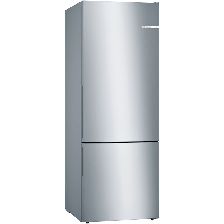 Combina frigorifica Bosch KGV58VLEAS, 503 l, Low Frost, VitaFresh, Raft sticle, Control electronic, Super freeze, Clasa E, H 191 cm, Argintiu
