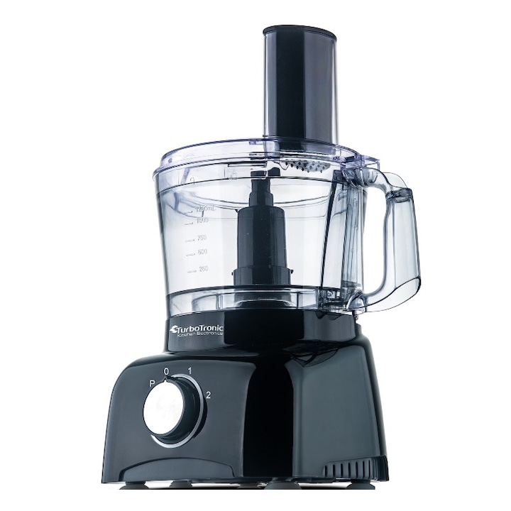 Robot de bucatarie TurboTronic TT-FP800, 800 W, Bol 1.2 l, Disc feliere, Maruntire, Negru