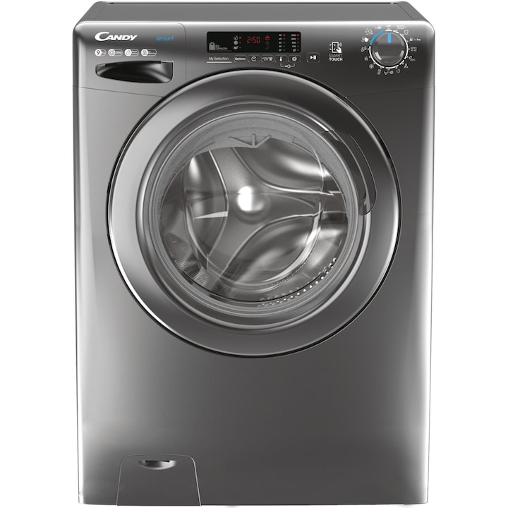Masina de spalat rufe Candy Smart CS 1292DWRR4/1-S, 9kg, 1200 RPM, 16 programe, Display Digital, Mix Power Systems, Clasa B, Antracite