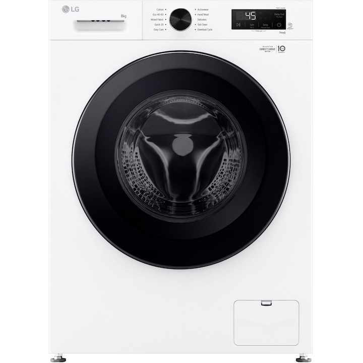 Masina de spalat rufe LG F4X1008NWK, 8 kg, Clasa A, 1400 RPM, 6 Motion, Inverter Direct Drive, Wi-Fi, Alb