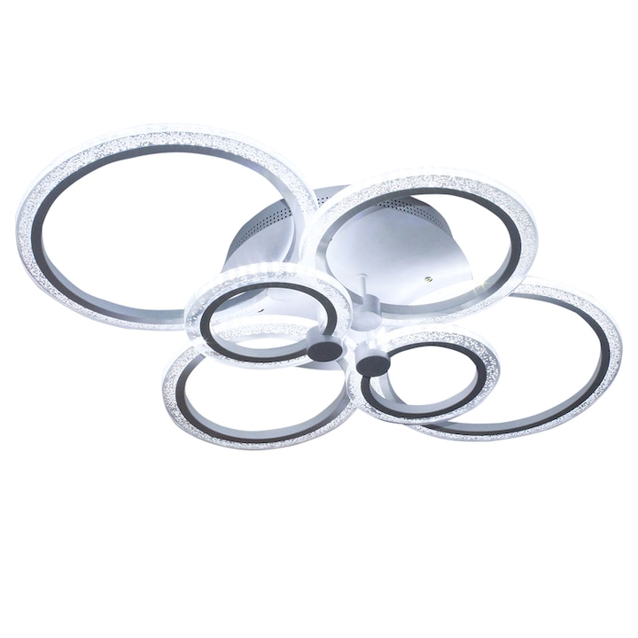 Lustra LED Circle Design L8856/6BK cu Telecomanda, lumina calda/ rece/ lumina naturala si intensitate reglabila