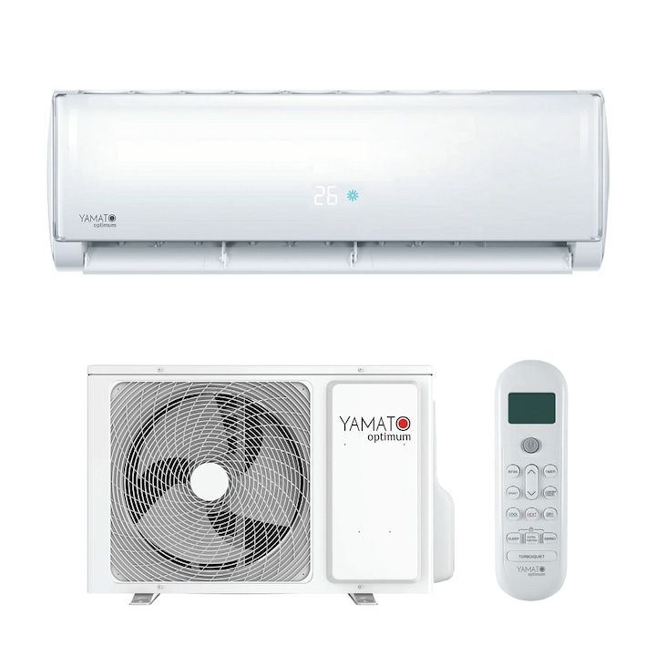 Aparat aer conditionat Yamato Optimum YW12H1 12000 BTU, A++, WiFi Ready, Kit instalare inclus, Alb