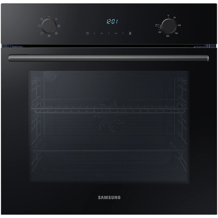 Cuptor incorporabil Samsung NV68A1140BK/OL, Electric, 68 l, Autocuratare catalitica, True convection, Clasa A, Negru