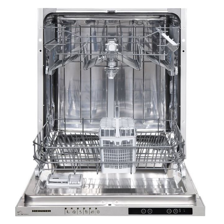 Masina de spalat vase incorporabila Heinner HDW-BI6613AID+++, 13 seturi, 6 programe, Display LED, Aquastop, Clasa D, 60 cm